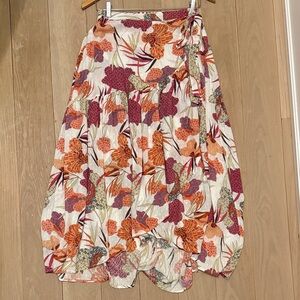 Rachel Zoe Floral Wrap High Low Skirt, size XL